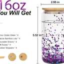 AGH 4 Pack Snow Globe Tumbler 16 oz Sublimation Snow Globe Glass Tumbler with Pre Drilled Hole Double Wall Snowglobe Glass Cups for Snow Globe Glitter DIY