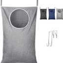 Lifewit 1 Pack Over Door Laundry Hamper, Large Collapsible Hanging Laundry Hamper, Hanging Laundry Basket Bag for Bathroom Bedroom Dirty Clothes Storage Organizer, Light Gray