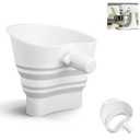 Silicone Flour Funnel for Kitchenaid Stand Mixer - Foldable Pouring Chute for Kitchenaid Mixer, Anti-Splash Baking Flour Funnel for Dry & Liquid Ingredients, Dishwasher Safe (White)