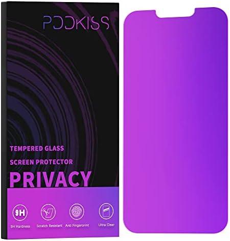 PAPIKISS Compatible for iPhone 13/iPhone 14/iPhone 13 Pro Privacy Screen Protector 6.1 inch Display, Gradient Colorful Anti Spy Blue Light HD Tempered Glass Easy Installation
