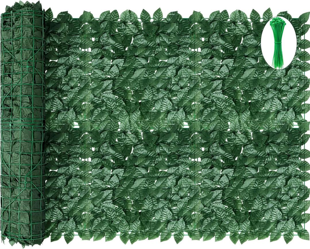 Artificial Ivy Privacy Fence Screen, 120x40 inch Dense Leaves Fence Panel, Super Privacy Greenery Wall Faux Ivy Greenery Backdrop Ivy for Patio, Balcony, Garden, Backyard Indoor Outdoor Decor