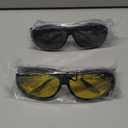 Success Eyewear Fit Over Sunglasses Polarized Lens Wear Over Prescription Eyeglasses 100% UV Protection for Men and Women (Set of Smoke and Night Lens)