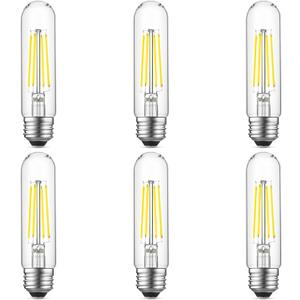 Gozelux E26 LED Bulb 6W Equal 60 Watt Light Bulbs Daylight 5000K E26 Edison Bulb AC120V 750lm Dimmable 5 Inch Long Tubular T10 LED Bulb for Rustic Pendant, Chandeliers, Wall Sconces, Pack of 6