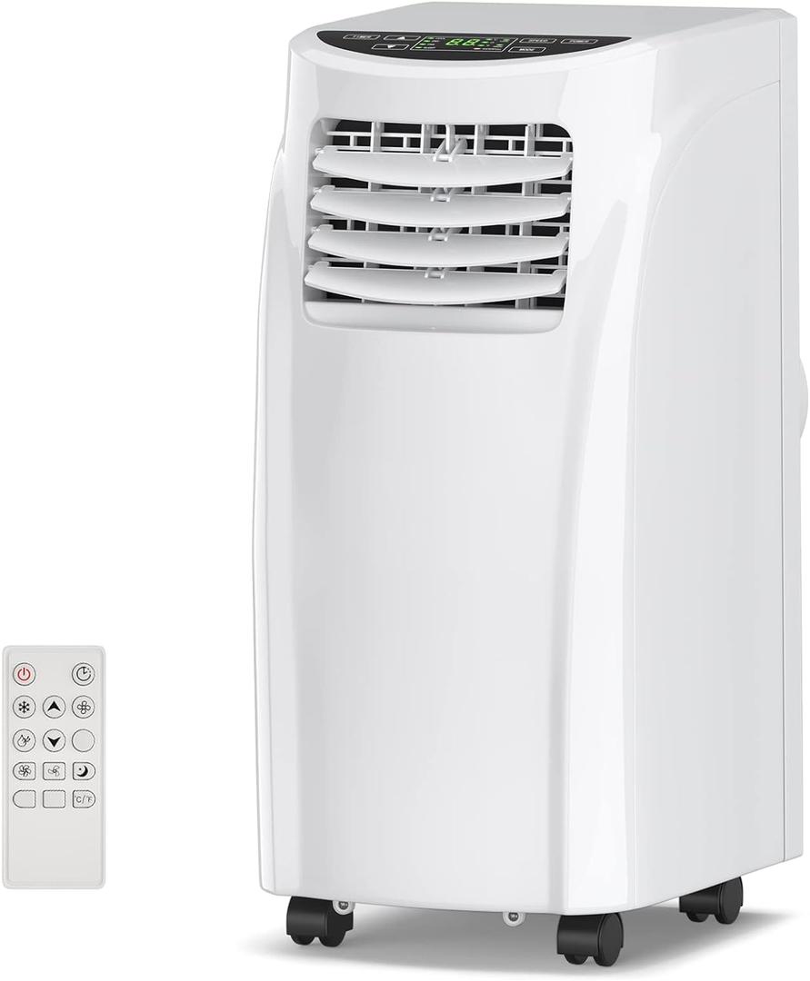 Portable Air Conditioners, 8000 BTU Air Conditioner Unit spaces up to 230 Sq.Ft with Remote Control Dehumidifier Function Window Wall Mount, 4 Caster Wheel, Sleep Mode and 2 Fan Speed