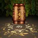Solar Lantern Outdoor Hanging Waterproof Outside Metal Openwork Hummingbird Pattern Birthday Gifts for Women Mom Landscape Lights for Porch Garden Yard Patio Pathway Decor(Two Hummingbirds)