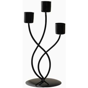 3 Arm Candelabra,Metal Black Candlestick Holders,Decorative Candle Stands for Christmas Halloween Wedding Warmhousing Birthday Dinner Gift - Fits 3/4-Inch-Thick Candles