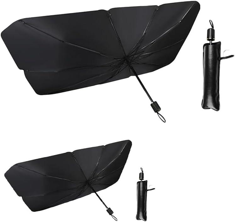 2 PCS Car Interior Windshield Sunshade 49,2" x25,6 + 55"x31", Car SUV Truck Sunshade Umbrella, Patented Design