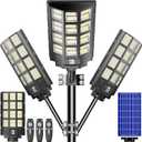loyoele 9000W Solar Parking Lot Lights 360000LM 7000K LED Solar Street Lights Outdoor Waterproof Dusk to Dawn Street Lights Solar Powered,with Motion Sensor,Yard (Black)