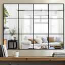 Delma Wall Mirror, 40"X30" Window Pane for Living Room Decor, Decorative Wall Art, Large Wall for Bedroom, Hallway, Living Room