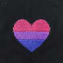 Pride Rainbow Heart Hats for Men Women, Adjustable Embroidered LGBT Baseball Cap, Black