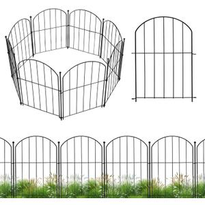 Garden Fence 10 Panels, 17 in(H) x 10 ft(L) Arched Rustproof Metal Garden No Dig Fence Border Animal Barrier for Dog Flower Edging for Yard Patio Outdoor