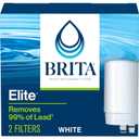 Brita Faucet Water Filter for Sink Water Filtration System, BPA-Free, Reduces 99% of Lead, Lasts Four Months or 100 Gallons, Includes 2 Filters, White