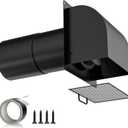 [Upgraded] Hon&Guan 4 Inch Hooded Wall Vent with Magnetic Flap and Removable Mesh, Dryer Vent Cover Outside Arc-Shaped 4'' Exhaust Vent for Dryer/Bathroom/Kitchen Range Hood(Galvanized Steel, Black)