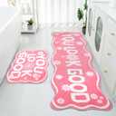 Pink Bathroom Decor Bath Runner Rugs 19" x 59" + 20" x 24" You Look Good Mats, 2 Piece Soft Non Slip Shower Mat Cool Bath Rug Carpet Washable Bathmat for Floor
