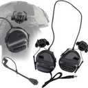 ATAIRSOFT Tactical Headset Unlimited Power Intercom with Microphone Waterproof Hunting Shooting Headphones Earmuff No Noise Reduction Function (Black) (BK)