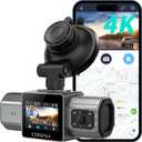 COOAU 4K Dual Dash Cam, Built-in GPS Wi-Fi, 2.5K+1080P Dash Cam Front and Inside with Infrared Night Vision, Dash Camera with Parking Mode, Loop Recording, Support 256GB Max (Silver)