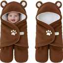 Lilian&Gema Swaddles for Newborns, Baby Swaddle Blanket for Newborn 0-4 Months, Cute Bear Swaddle Wrap for Baby Boys Girls, Plush Receiving Blankets for Newborn Registry