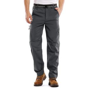 Jessie Kidden Mens Waterproof Hiking Pants, Outdoor Snow Ski Fishing Fleece Lined Insulated Soft Shell Winter Pants (36, Grey)