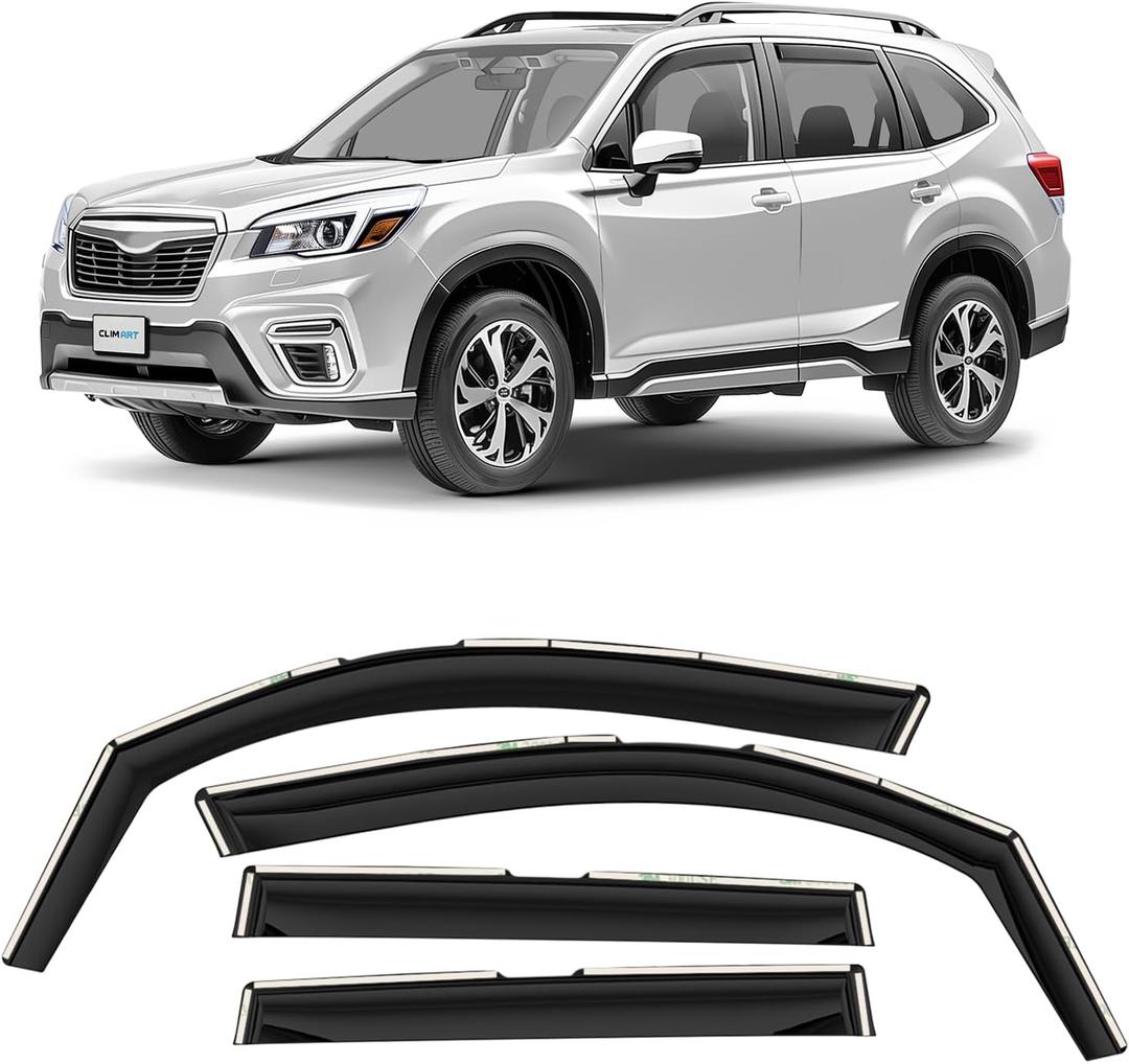 CLIM ART in-Channel Incredibly Durable Rain Guards for Subaru Forester 2019-2024, Original Window Deflectors, Vent Window Visors, Vent Deflector, 4 pcs. - 619347
