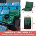 PICNIC TIME Ventura Portable Reclining Stadium Seat with Back Support, Folding Bleacher Chairs with Back and Cushion, Thick Padded Stadium Seat and Armrest and Six Backrest Positions, (Lime Green), Standard