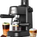 3.5Bar Espresso Machine with Milk Frother, 800W Compact Espresso and Cappuccino Machine with Preheating Function, 4 Cup Espresso Maker for Cappuccino or Latte, Gift for Coffee Lover (Black)