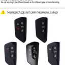 for VW Atlas Key Fob Cover Leather Car Remote Case Holder Keychain Compatible for Volkswagen Tiguan ID4 GTI MK8 Golf 2026 2025 2024 -Black, 7.545 cubic inches
