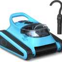 Robotic Pool Cleaner for Inground Pools Cordless Pool Vacuum Robot with Hook 180W Suction Auto Vacuums Wall Climbing Waterline Scrubbing Cleaning 150 Mins Long Battery Up to 2,000 sq.ft