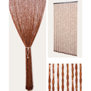 52 Strands Beaded Curtain for Doorways -35.4"x79"- Handmade Natural Beaded Curtains，Boho Doorway Wood and Bamboo Bead Curtain-As Insect Screen/Room Divider-Brown