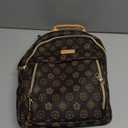 Makes Mini Backpack for Women, Stylish Daypack Purse Handbag Small Casual Daily Travel Bag, Lady Girls Gifts for Work School, 2pcs Sets (Coffee Flower)