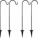 BESPORTBLE Shepherd Hook for Outdoor: 4 Pack 24inch Metal Shepherd's Hook Black Garden Bird Feeder Pole for Hanging Solar Lanterns Flower Basket Wedding Decor