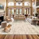 TOPRUUG Washable 12x15 Area Rug - Extra Large Rugs for Living Room Soft Low Pile Carpet for Bedroom Non-Slip Stain Resistant Vintage Indoor Floor Carpets (Beige Brown, 12x15)