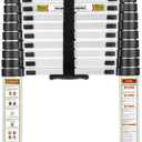 Telescopic Ladder, 16.5FT Aluminum Telescoping Ladder with Stable Hook and Non-Slip Feet, RIKADE Portable Extension Ladder for Household and Outdoor Working, 330lb Capacity