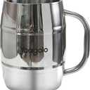 Insulated Beer Stein, 32oz Stainless Steel Double Walled Beer Mug Giant Bar Drinkware Metal Beer Cup with Big Grip Handle (32oz 1pack)