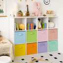 GRANNY SAYS 13 Inch Cube Storage Bins, Colorful Cube Storage Organizer, Fabric Storage Bins, Storage Cubes for Shelves, Closet, Toy Storage Bins for Kids Room, Play Room, Colour, 8-Pack
