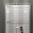 Lincia 24" x 18" Magnetic Vertical 2 Month Dry Erase Calendar for Wall Undated Horizontal Dry Erase Wall Calendar Planner Aluminum Frame Whiteboard for Home Office Projects Wall Fridge