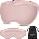 3D Eye Mask Sleep Mask for Men & Women, 100% Pressure-Free & Light Block-Out Eye Mask for Sleep with Easy Adjustable Strap, Night Eye Cover for Travel, Pink