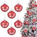 Yuxung 6 Pcs Christmas Employee Appreciation Gifts Bulk Christmas Thank You Ornaments for Coworkers Staff 3.15'' Glitter Balls with Ribbon for Office Work Team Teacher Nurse Volunteer
