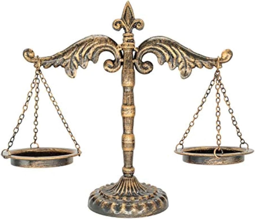Owlgift Vintage Style Metal Libra Jewelry Display, Scale Tray Cosmetic Organizer, Jewelry Storage, Unique Centerpiece Stand  Bronze (One Size)