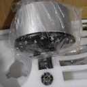 LITBM 32" Ceiling Fans with Light and Remote, Energy Saving Super Quiet 6-Speed Ceiling Fan with 3CCT Dimmable Light for Indoor and Outdoor, Reversible, White and Wood