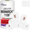 Perco White Pricing Labels for Monarch 1130 Price Gun - 1 Sleeve, 25,000 Blank Marking Labels - with Ink Roll Included
