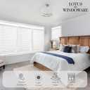 LOTUS & WINDOWARE Cordless Faux Wood Blinds, 35" Wide x 72" Long, Smooth, Snow White, 2 Inch Horizontal Blinds  for Living Room, Bedroom, Interior Door Windows