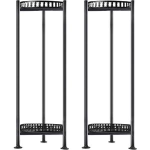 LUBORN 2-Pack Plant Stand Indoor Outdoor, 30'' Tall Plant Stands, 2 Tier Metal Planter Stand, Flower Stand Plant Pot Holder for Living Room, Corner, Deck