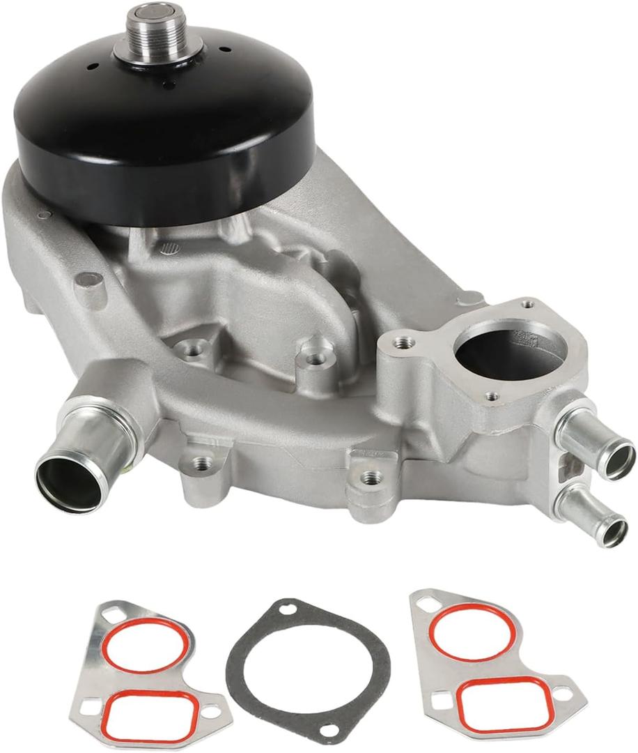 AW6009 Professional Water Pump Kit with 2 Metal Gaskets Compatible with 2007-2014 Escalade for 2007-2020 Express for 2007-2019 Silverado 5.3L V8 Engine