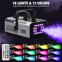 1500W Fog Machine Outdoor Indoor, Halloween Smoke Machine Fog with 20000 CFM Fog Output, 18 Lights 13 Colors and Remote Controls for Party Stage Effect
