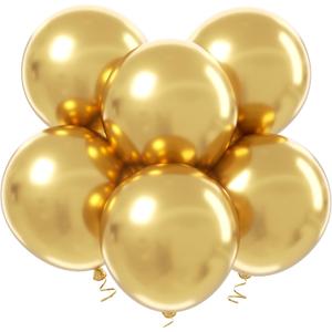 18 Inch Metallic Gold Balloons - 35Pcs Large Thick Gold Balloons Big Round Chrome Gold Latex Balloons for Birthday Baby Shower Wedding Graduation Gold Themed Party Decorations
