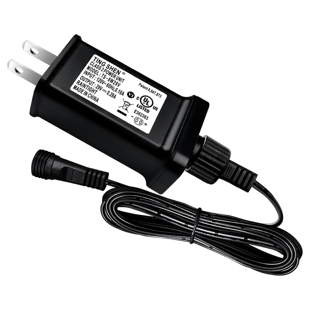 LED Transformer 29V 8W Power Supply Model TS-8W29V Replacement Parts IP44 US Plug Adapter, Seasonal-Use Driver for String Light, Christmas Tree Holiday Lighting