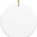 Custom Ceramic Hanging Ornaments, Customized Xmas Ornament, Round Ceramic Hanging Ornament DIY, Design by You Own hangings for Christmas Wedding Anniversary Newly-Married, Blank White, 2.9", Pack of 4