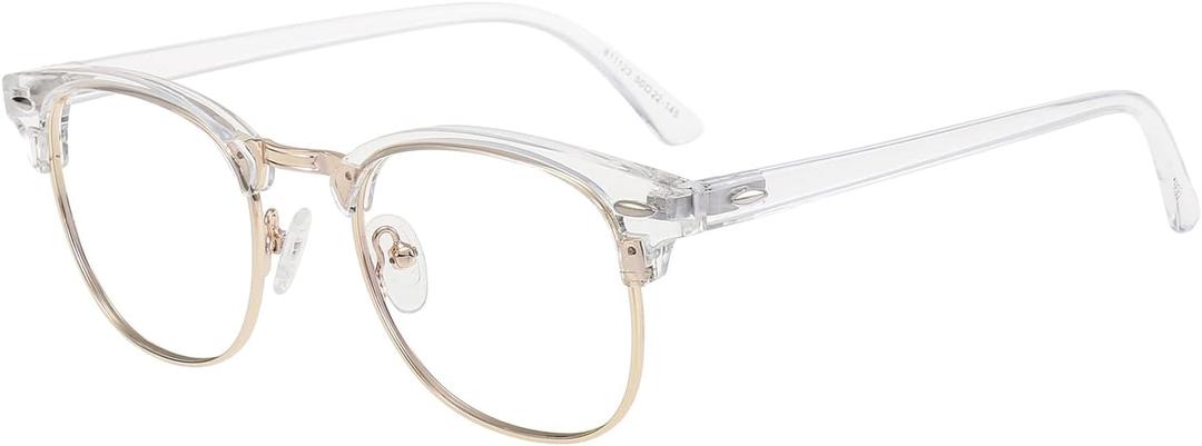 GUDVUE Blue Light Glasses, Computer/Gaming/TV/Phones Glasses for Women/men, Anti Glare/UV400/Eye Strain, Clear/Golden