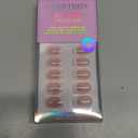 BTArtbox Press on Nails Short - White French Tip Press On Nails Square, Chrome Glazed Glue On Nails, Stick On Nails in 15 Sizes - 30 Soft Gel Fake Nail Kit, Be Elegant