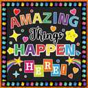 Classroom Bulletin Board Decorations Colorful Motivational Wall Door Decor Welcome Back to School Bulletin Board for Kindergarten Preschool Elementary Middle School- Amazing Things Happen Here